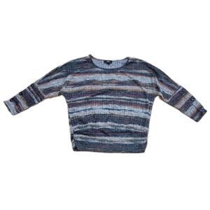 AGB Women's Multicolor ribbed  top w/ button detail on sleeve plus size‎ 1X